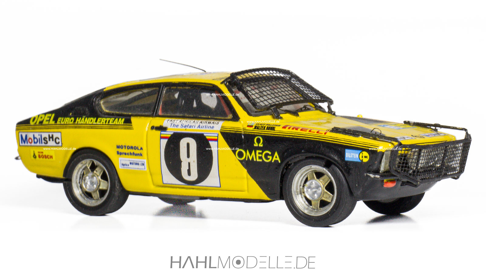 Opel Kadett C1 GT/E, Rallye, Coupé, gelb/schwarz, Arena, hahlmodelle.de