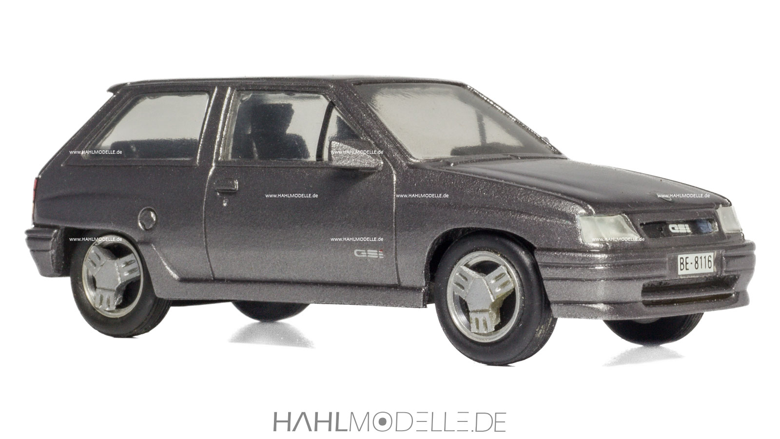 Opel Corsa A GSi, Schrägheck-Limousine, grau, Swiss Mini, hahlmodelle.de