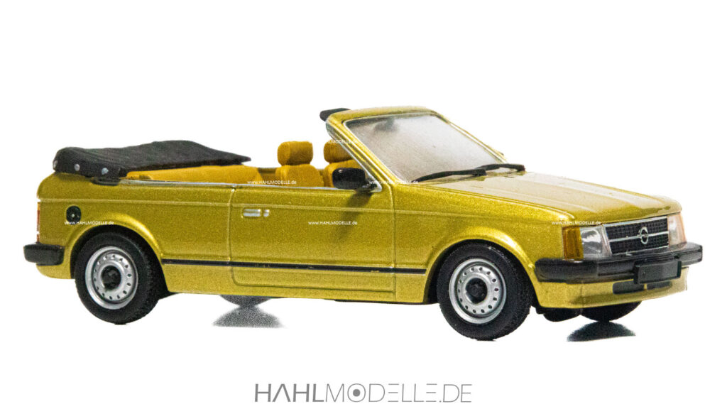 Opel Kadett D, Bieber, Cabriolet, gold, Code-3 (Basis: Minichamps), hahlmodelle.de