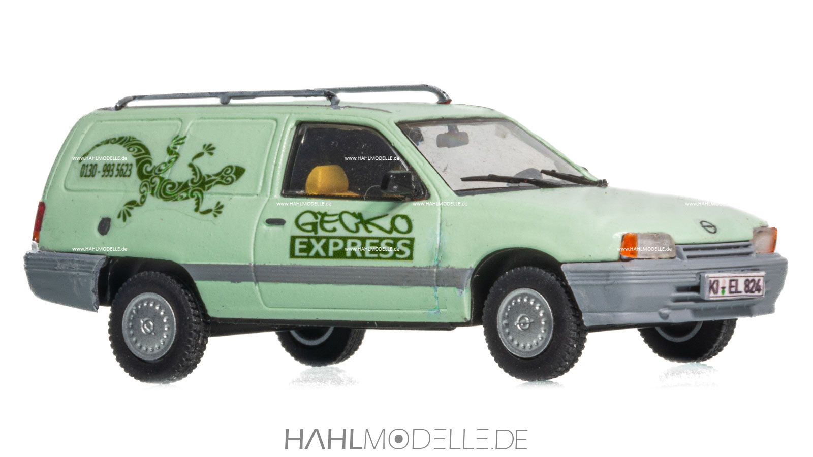 Opel Kadett E, Lieferwagen, grün, Code-3 (Basis: Ixo), hahlmodelle.de