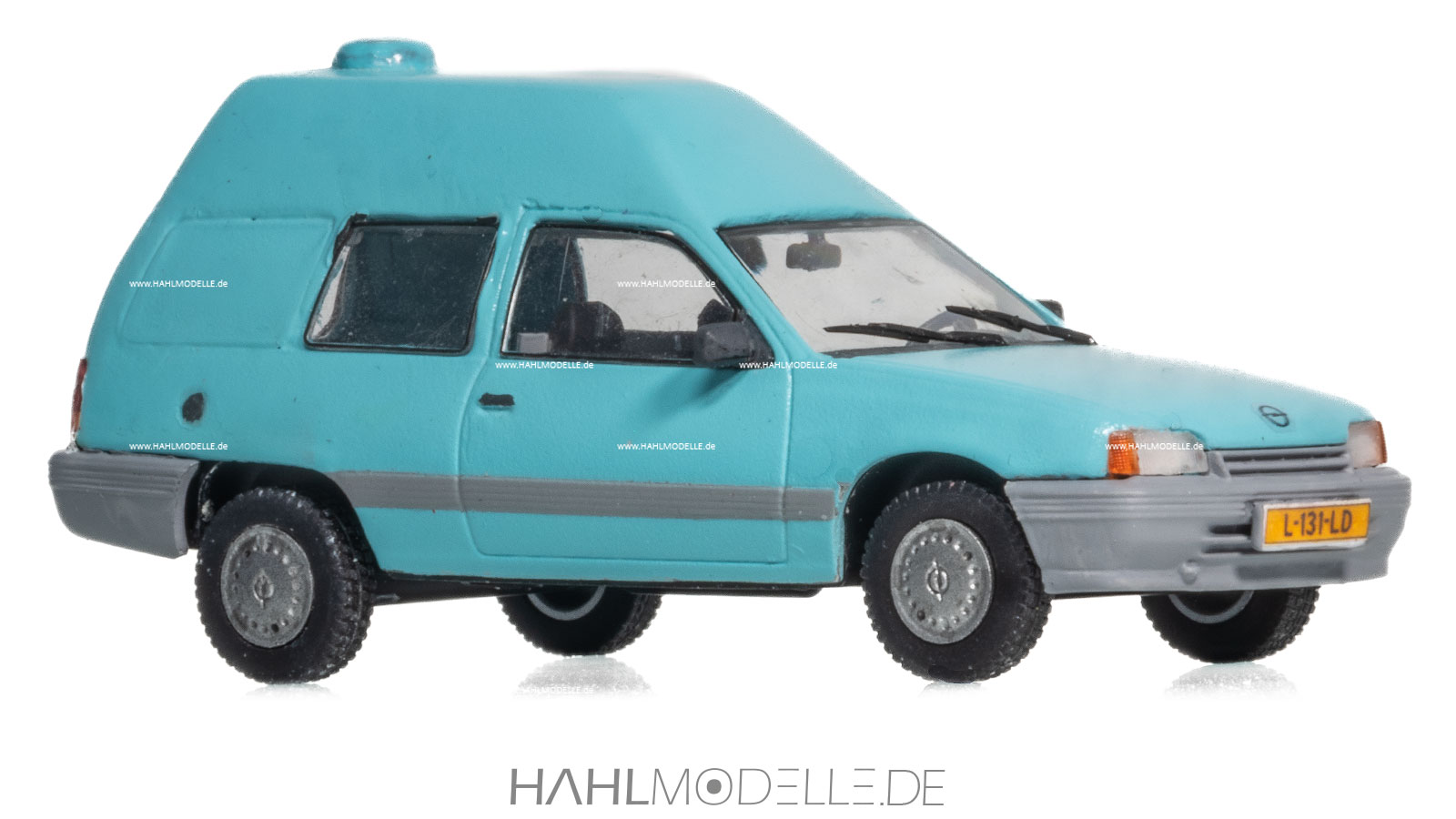 Opel Kadett E, Hochdach-Kombi, türkis, Code-3 (Basis: Ixo), hahlmodelle.de