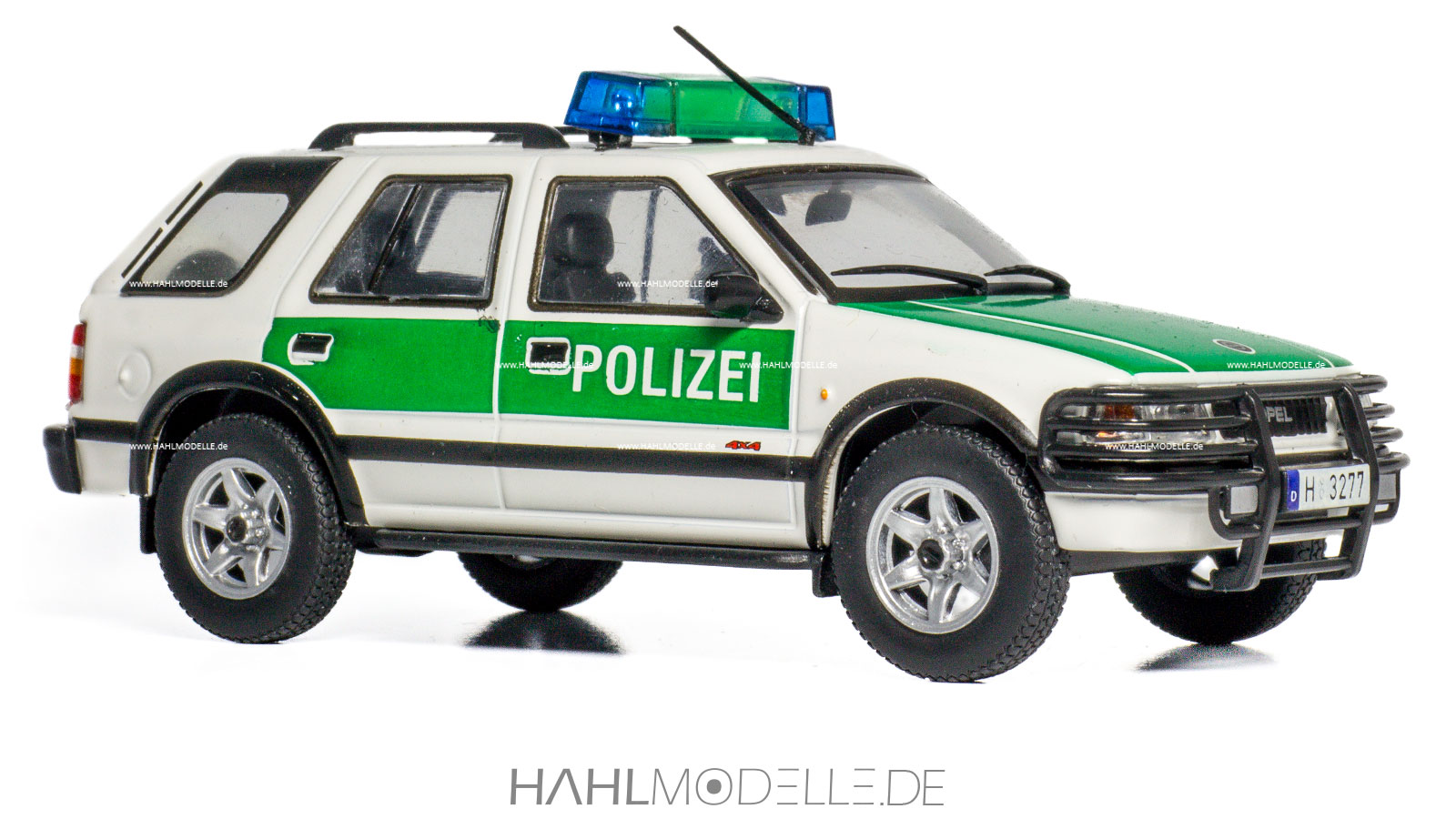 Opel Frontera A, Polizei, Geländewagen, weiß/grün, Ixo, hahlmodelle.de