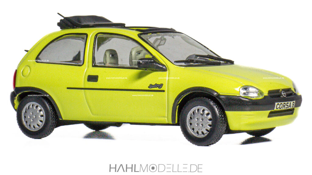 Opel Corsa B, Schrägheck-Limousine, gelb, Ixo, hahlmodelle.de