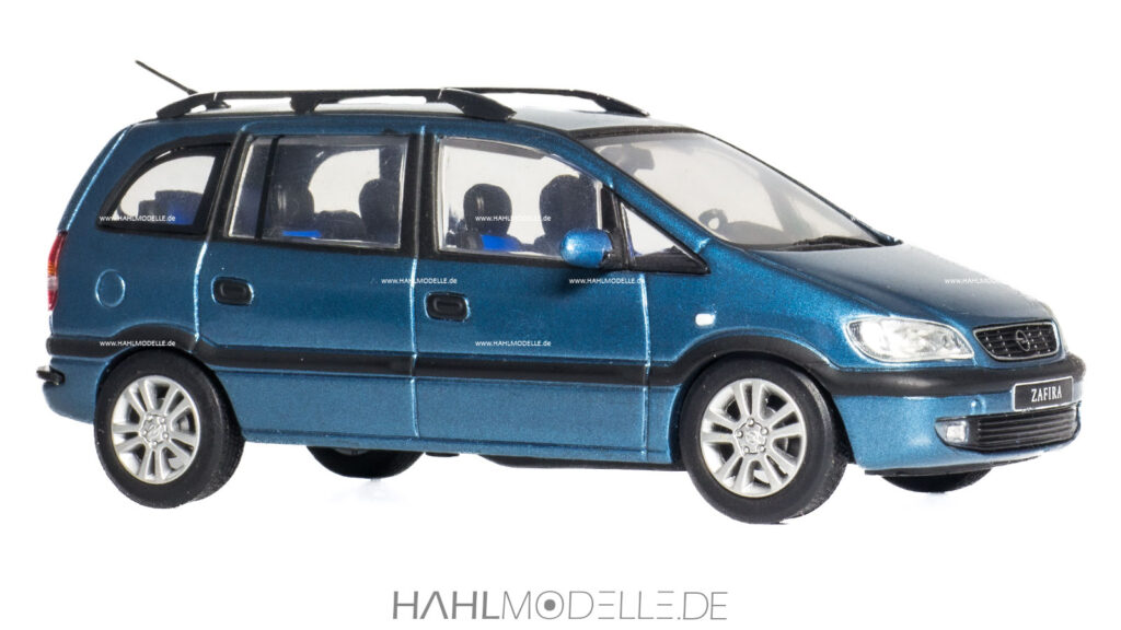 Opel Zafira A, Van, blau, Minichamps, hahlmodelle.de