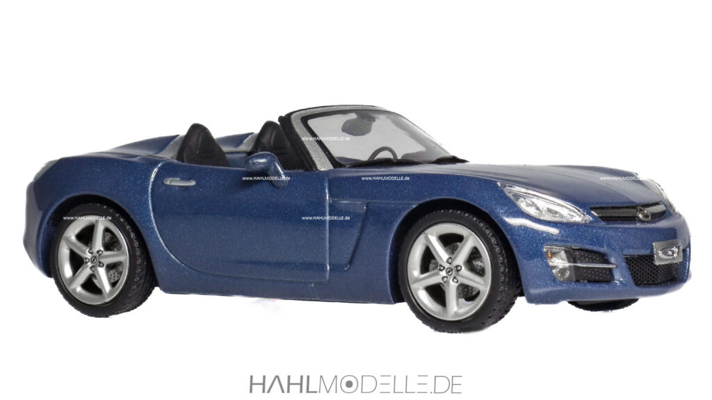 Opel GT (2007), Roadster (offen), blau, Schuco, hahlmodelle.de