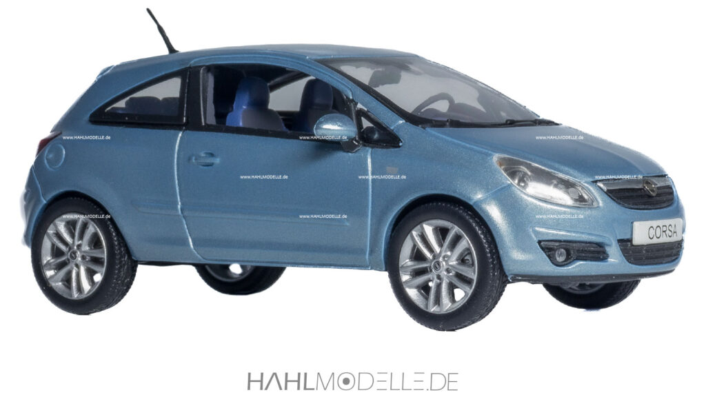 Opel Corsa D, Schrägheck-Limousine, blau, Norev, hahlmodelle.de