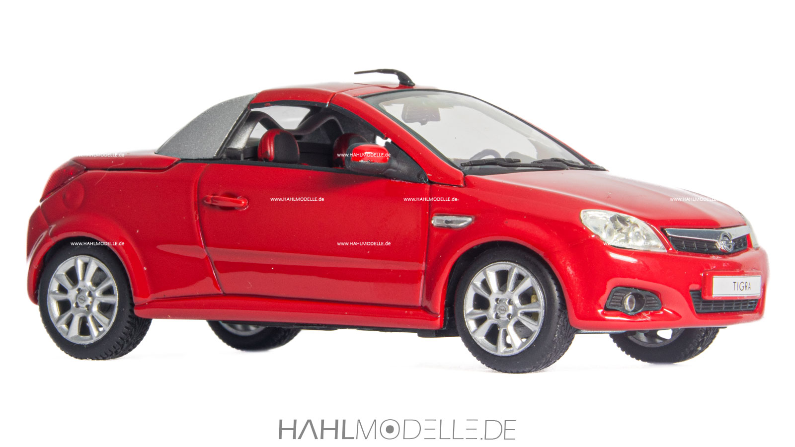 Opel Tigra B (Twintop), Roadster (geschlossen), rot/silber, Minichamps, hahlmodelle.de