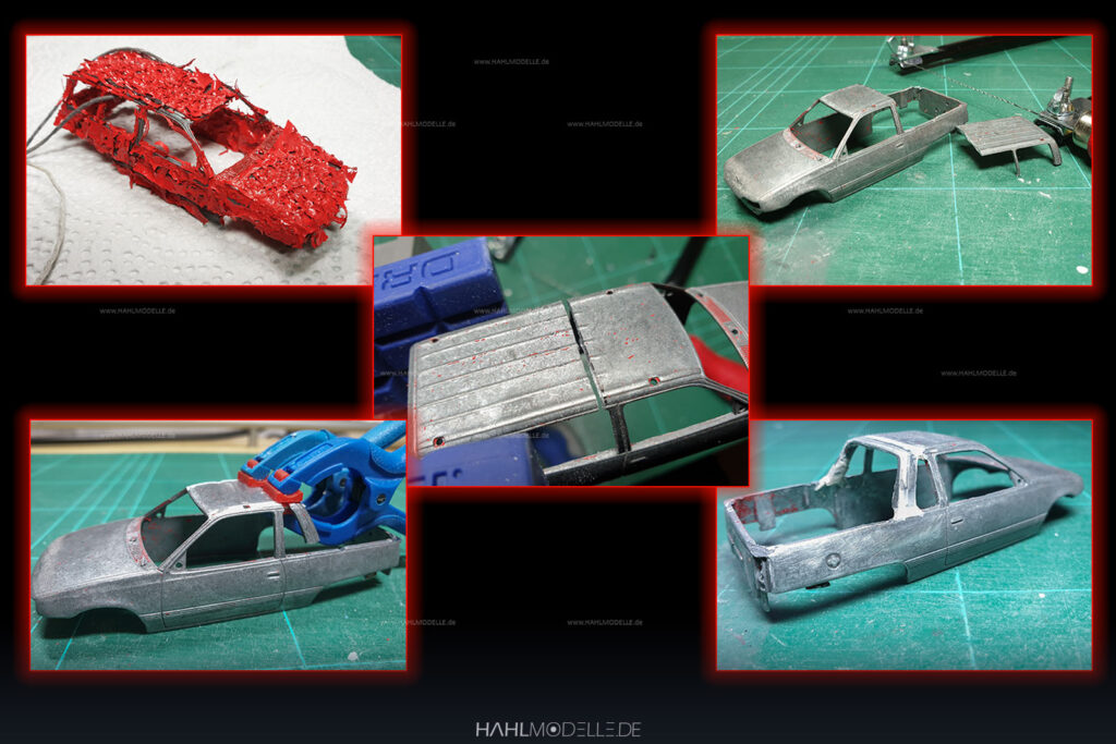 Opel Kadett E, PickUp, schwarz/rot, Code-3 (Basis: Ixo), hahlmodelle.de