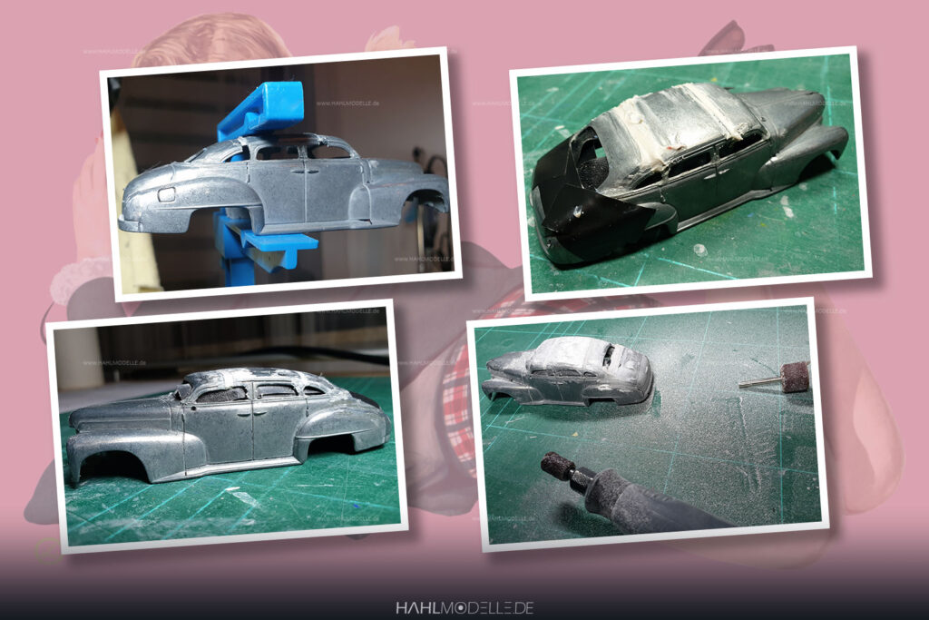 Opel Kapitän 1951, Limousine TopChop, pink, Code-3 (Basis: Minichamps), hahlmodelle.de