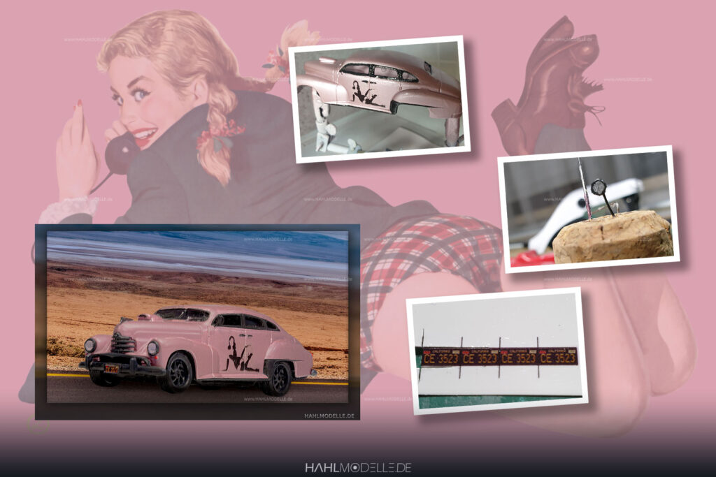 Opel Kapitän 1951, Limousine TopChop, pink, Code-3 (Basis: Minichamps), hahlmodelle.de