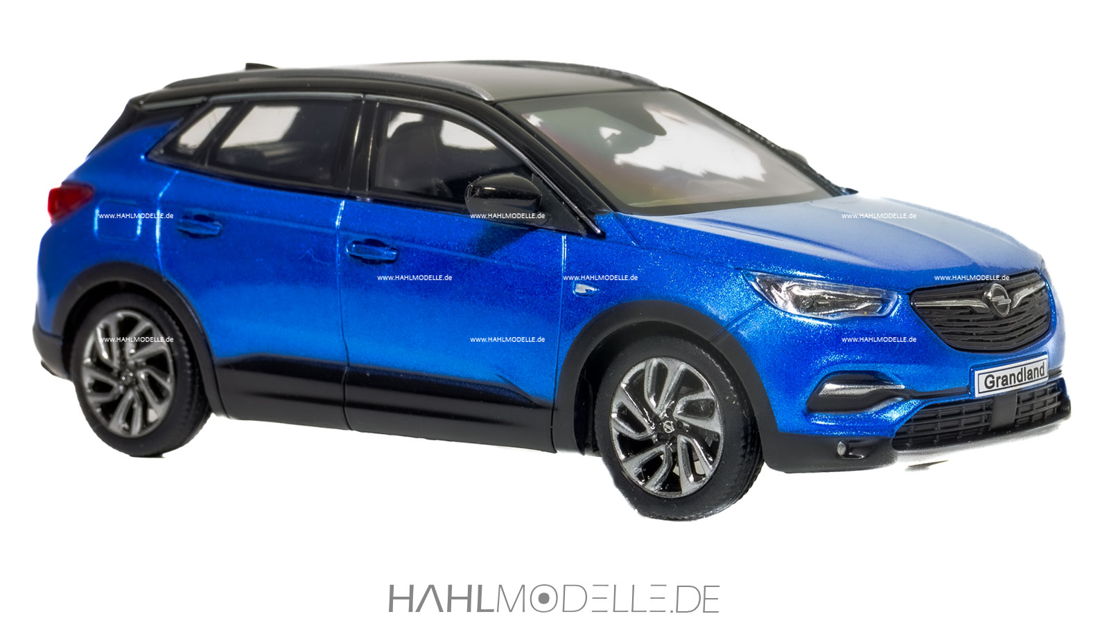 Opel Grandland X, SUV, blau/schwarz, iScale, hahlmodelle.de