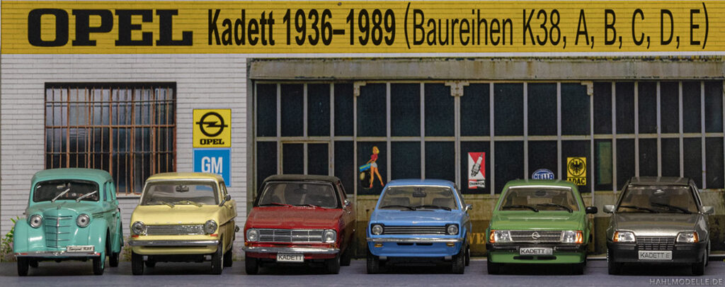 Opel Kadett 1938 | Opel Kadett A | Opel Kadett B | Opel Kadett C | Opel Kadett D | Opel Kadett E | hahlmodelle.de