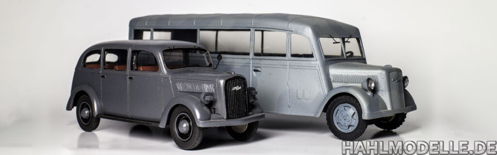 Opel Blitz 1,5 to Typ 2,5-32 (Miesen) Großraum-Limousine |  Opel Blitz 3 to Typ 3,6-47 NR Bus | hahlmodelle.de