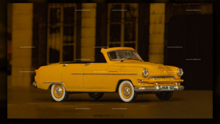 Opel Kapitän 1954, Cabriolet, gelb, Code-3 (Basis: Ixo), hahlmodelle.de