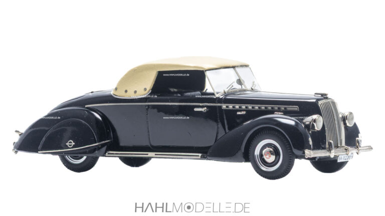 Opel Admiral 1938 „Sportcabriolet“ (Erdmann & Rossi), schwarz/beige, Autopioneer, hahlmodelle.de