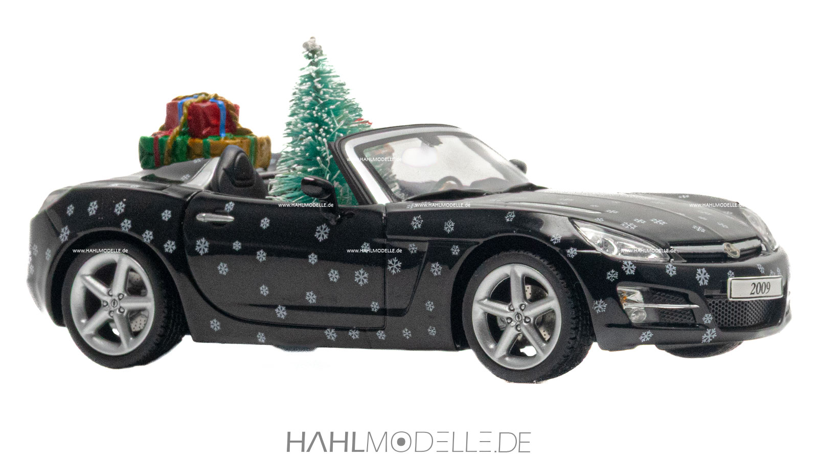 Opel GT (2007), Roadster (offen), schwarz/silber, Schuco, Weihnachtsmodell 2009, hahlmodelle.de