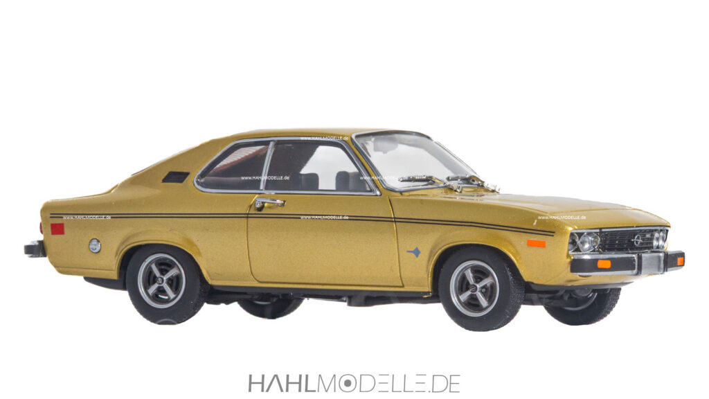 Opel Manta A, US-Version („Opel 1900 Sport Coupé“), Coupé, gold, Maxichamps für ck-modellcarshop24.de, hahlmodelle.de