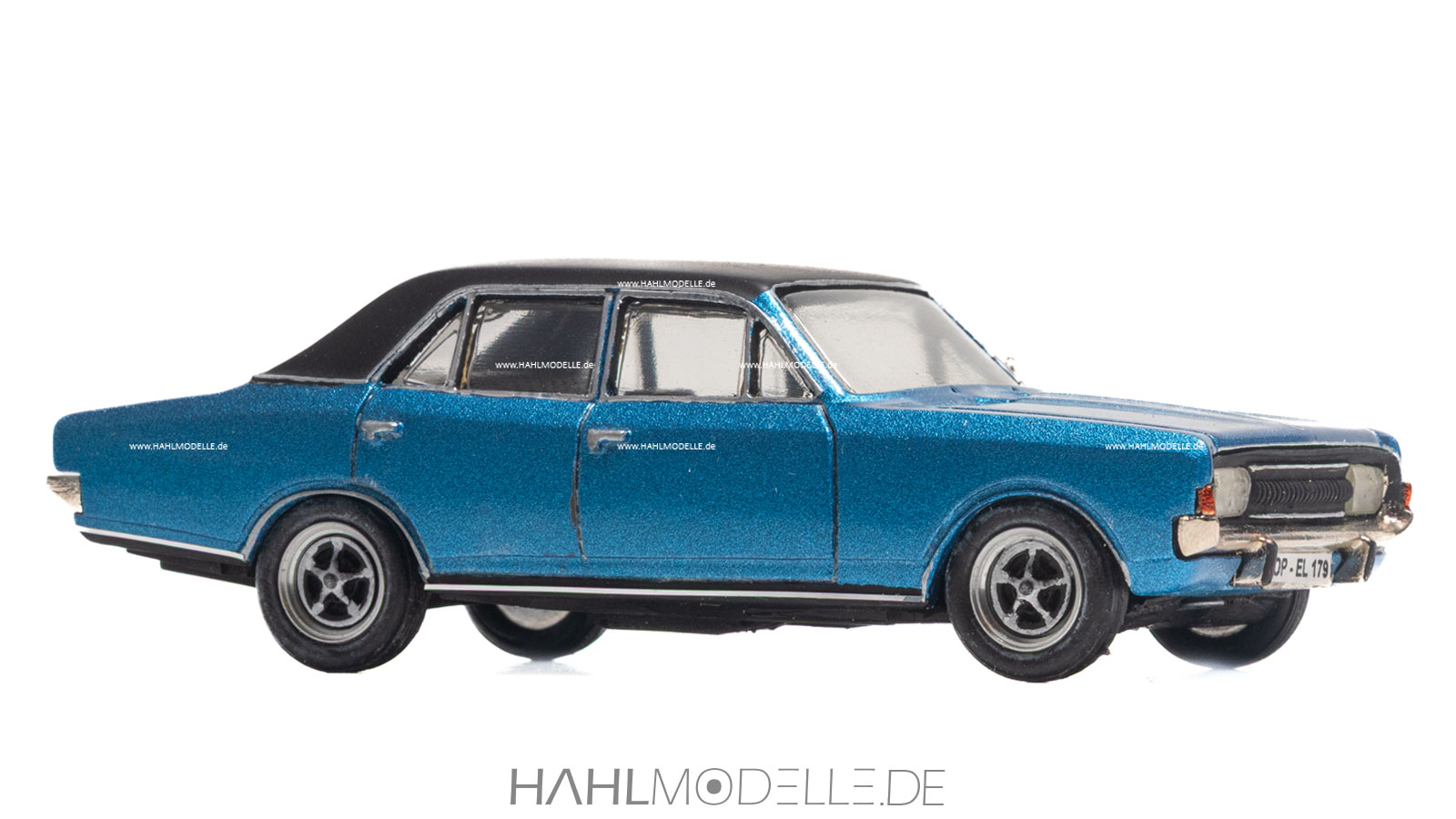 Opel Commodore A, Limousine, blau/schwarz, Paradcar, hahlmodelle.de