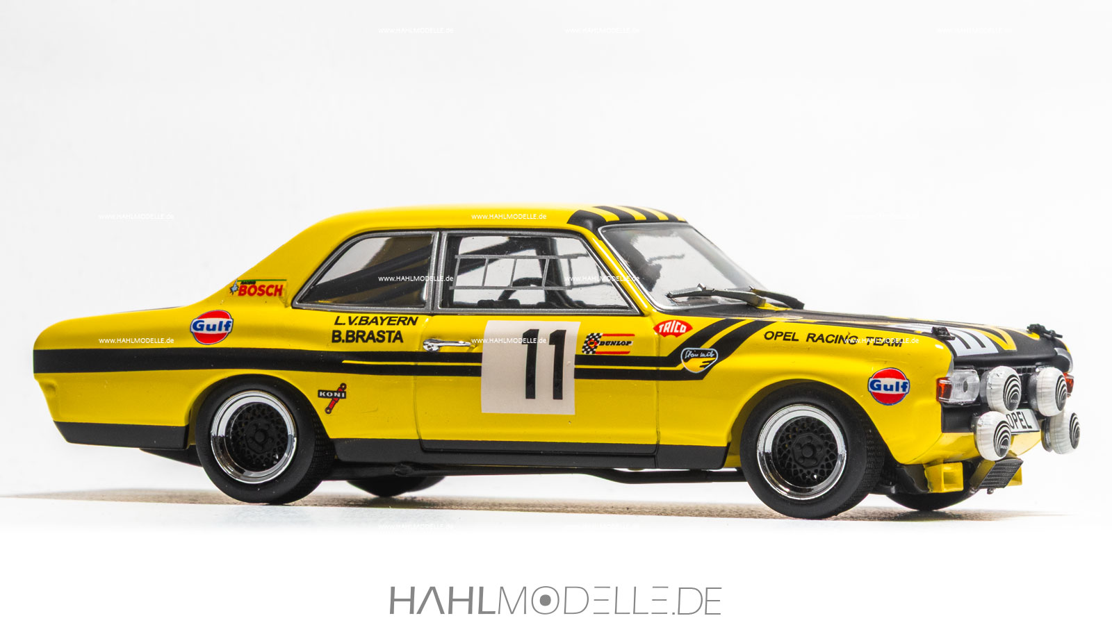 Opel Commodore A, Limousine, Team Opel/Steinmetz, 24h Spa 1970, gelb/schwarz, Minichamps , hahlmodelle.de