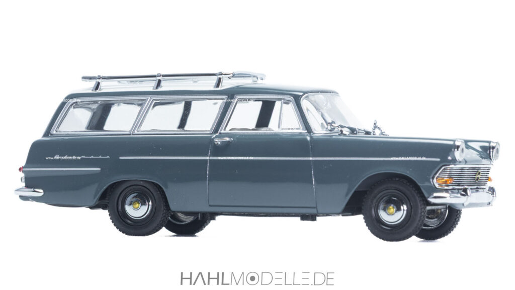 Opel Rekord P2 CarAVan, Kombi, grau/weiß, Minichamps, hahlmodelle.de