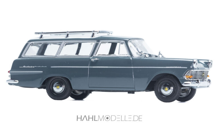 Opel Rekord P2 CarAVan, Kombi, grau/weiß, Minichamps, hahlmodelle.de
